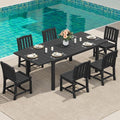 SERWALL Outdoor Patio Dining Set for 6, Black by SERWALL