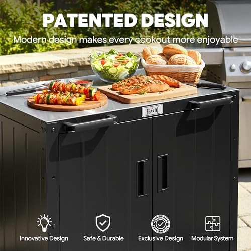 Feasto Modular Outdoor Kitchen Island with Storage and Stainless Steel Top - Image 4