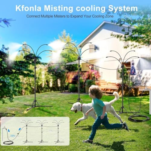 Standing Misters for Outside Patio, Adjustable Height 5.3 FT Stand Misting System for Cooling Outdoor, Water Mister for Mist Playing, Patio Cooling, Backyard - Image 4