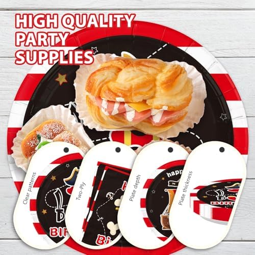 96Pcs Pirate 3rd Birthday Party Decorations for Boys, Serve 24 - Image 6