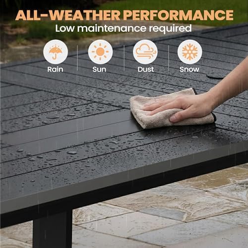 Pellebant Aluminum Outdoor Dining Table for 10 Person - Image 5