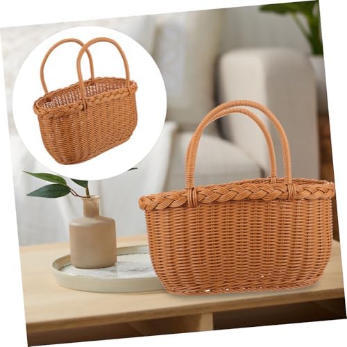 Woven Storage Basket, with Handle, Lightweight Fruit Snack Organizer - Image 7
