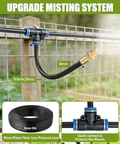 32FT 5/16" Misting Irrigation System for Garden with 10 Adjustable Nozzles - Image 5
