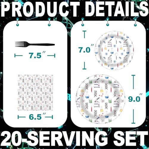 Science Party Decorations - Science Party Plates and Napkins for Kids Birthday Party, Serves 20 Guests - Image 2