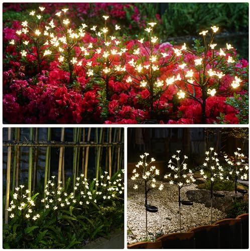 8 Pack Solar Lights Outdoor Waterproof, Garden Lights Solar Flowers - Image 4