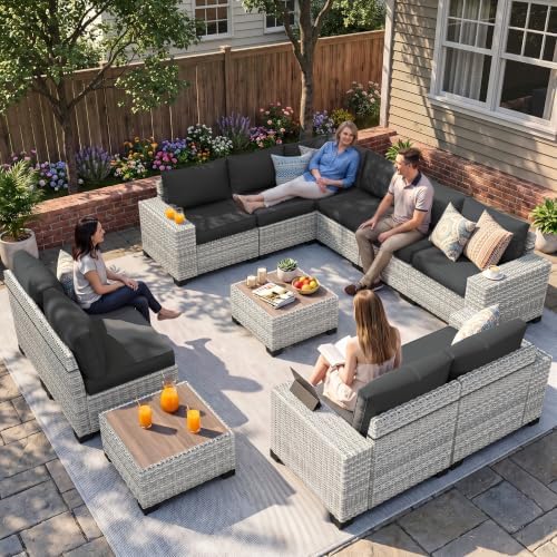 Outdoor Patio Furniture Set PE Wicker Rattan Outdoor Sectional Sofa - Image 6