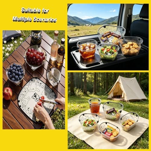 Collapsible Camping Tableware Set - 6 Pack Foldable Cups, Bowls & Plates Combo with Utensils, Lightweight, Portable, Easy to Clean & Heat Resistant for Picnic, Hiking, Travel, RV - Image 5