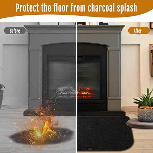 Fireplace Hearth Rug, 60 x 32 inches Fireproof Fireplace Mat - Image 6