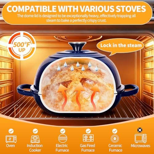 6QT Enameled Cast Iron Dutch Oven For Sourdough Bread Baking - Image 2
