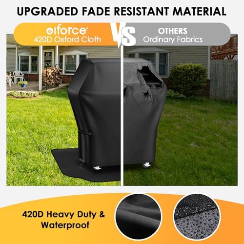 32 Inch Grill Cover＆Under Grill Mat, Weather, UV & Fade Proof for Outdoor - Image 6