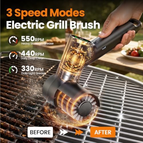 Electric Grill Brush, Cordless 3-Speed BBQ Cleaning Tool - Image 2