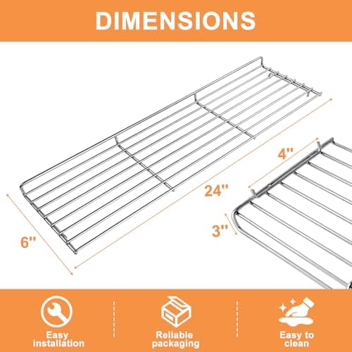 Warming Rack for Captiva Designs 4-Burner Propane Gas BBQ Grill with Side Burner Replacement Parts Hanging Rack for Captiva Designs Grill Accessories Upper Rack, Stainless Steel Cooling Rack, 1PC - Image 3
