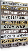 BEASTZHENG Funny Lesson from a Bear Metal Tin Sign Wall Art Decor Rustic Bear Advice Sign for Home Country Decor Gifts by BEASTZHENG