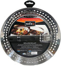12" Stainless Steel Grill Skillet & Deep Fryer Strainer Basket with Removable Handle - BBQ Grill Pan for Seafood & Vegetables - Outdoor Camping & Backpacking Grilling Accessory by Mr. Bar-B-Q 06753Y by MrBar-B-Q
