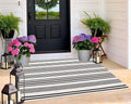 Black and White Outdoor Rug 3'x 5' Fall Area Rug Farmhouse Front Porch Rug by BUAGETUP