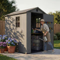 Devoko 4×6 FT Resin Storage Sheds with Floor, Dark Gray by DEVOKO