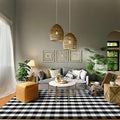 IOHOUZE 8x10 Buffalo Plaid Area Rug, Washable Indoor Outdoor, Black White by iOhouze