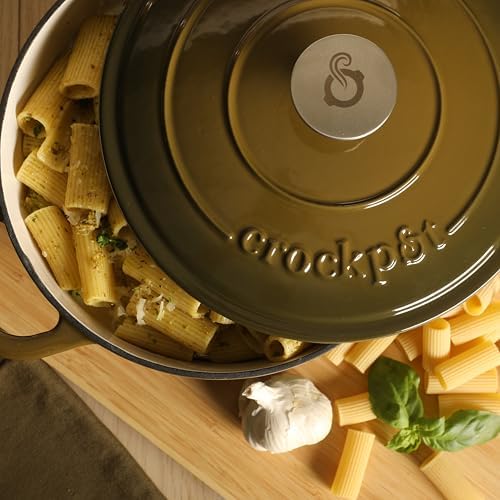 Crock-Pot Artisan 5-Quart Enameled Cast Iron Dutch Oven Pot with Lid, Round, Gradient Sage Green, Oven Safe Cookware - Image 5