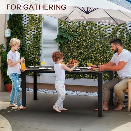 PIZZELLO Patio Dining Table for 6, 59" Rectangular Outdoor Patio Tables - Image 2