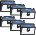 [6 Packs] Solar Motion Sensor Outdoor Lights, Super Bright Solar Lights Outdoor Waterproof, 3 Lighting Modes Security Wall Light for Outside Walking Dog Fence Backyard Deck Garden Door Step Garage by Claoner
