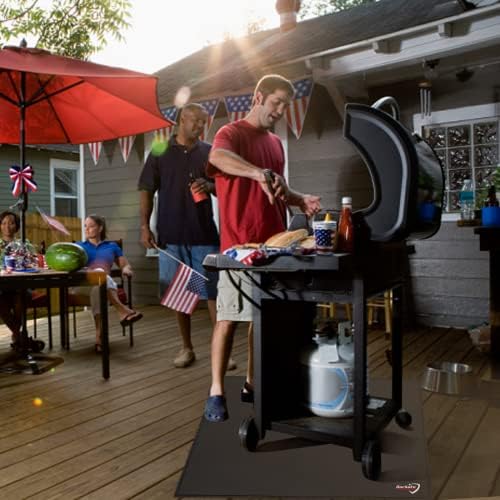 DocSafe 40" Square Fire Pit Mat Under Grill Mat,4 Layers Fireproof Indoor Fireplace Pad Heat Insulated Protect for Decks,Patios,Grass,BBQ Smoker,Portable Reusable Oil-Proof and Waterproof, Black - Image 3