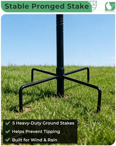10" Small Metal Bird Bath with Stake, Outdoor Birdbath for Garden - Image 3