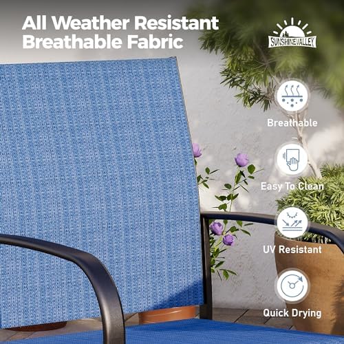 SUNSHINE VALLEY 9pc Patio Dining Set, Extendable Metal Table & 8 Chairs - Image 3