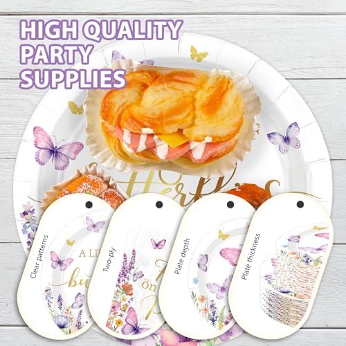 168Pcs Butterfly Bridal Shower Supplies for Wedding Engagement, Serves 24 - Image 2
