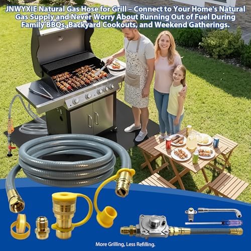 97352 98523 Natural Gas Conversion Kit for Monument Grills 41847NG, 77352NG & Denali 605, Propane to Natural Gas Conversion Kit w/CSA 10Ft 1/2" ID Natural Gas Hose, Regulator, Quick Connect Fittings. - Image 7