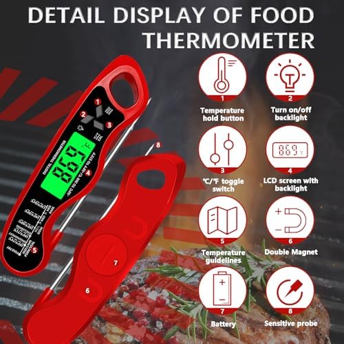 Cooking Thermometer，IP67 Waterproof Meat Thermometer Digital - Image 3