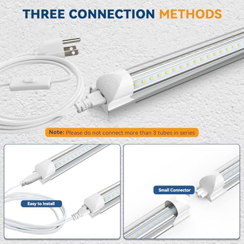 JESLED 8FT LED Shop Light 100W 15000LM ETL 10 Pack - Image 6