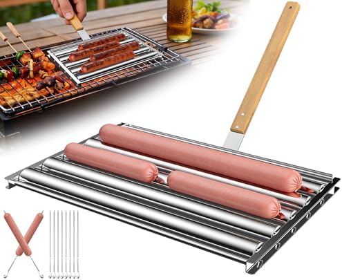 Extra Large Hot Dog Roller for Grill,11.5"Stainless Steel,1Pc by OUBRTS