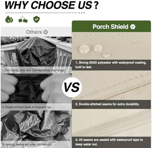 Porch Shield Waterproof Outdoor BBQ Grill Cover 32 inch, Light Tan - Image 3