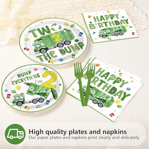 96Pcs Trash Truck 2nd Birthday Party Decorations Serves 24 - Image 3