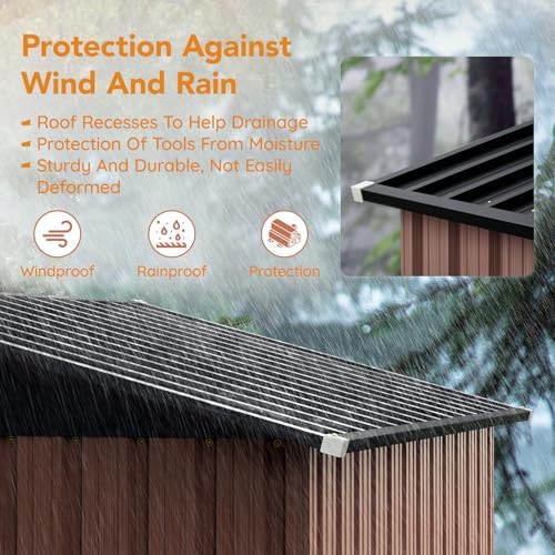 Panovue 5X3X6.1 FT Garden Storage Shed with Frame Floor(NO Wood Panels) - Image 6