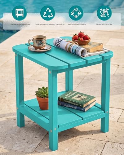 SERWALL Double Adirondack Side Table End Table Set of 2- Tiffany - Image 5