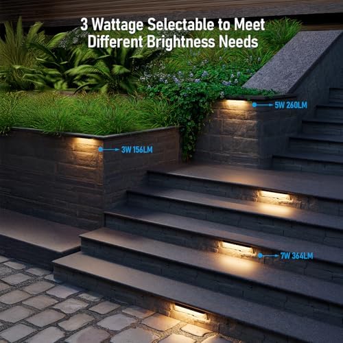 LEONLITE 8-Pack 12 Inch LED Hardscape Lighting, 3W/5W/7W, 2700K Soft White - Image 2