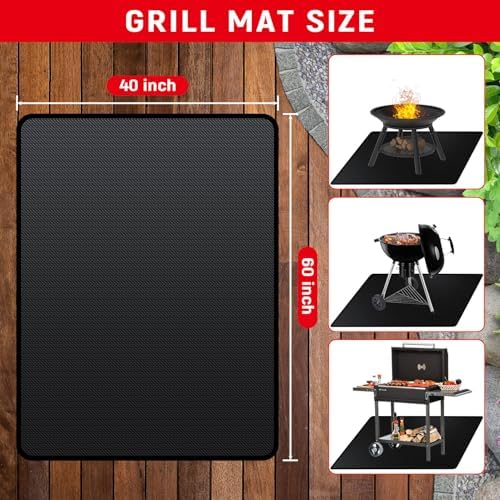 60 x 40 inches Under Grill Mats for Outdoor Grill Patio & Deck BBQ - Image 5