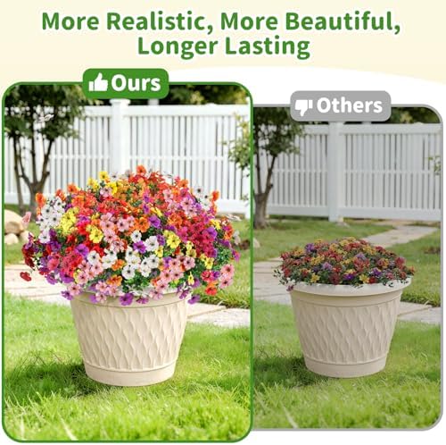 Artificial Outdoor Flowers, UV Resistant Waterproof Faux Plants, 20 Bundles - Image 5