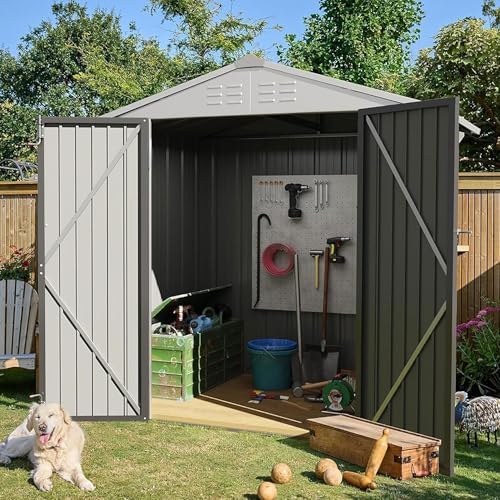 Devoko 6x4 FT Outdoor Storage Shed, Gray - Image 2