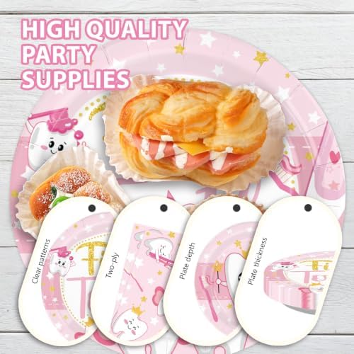 96Pcs First Tooth Themed Party Decoration for Girls, Serves 24 - Image 6