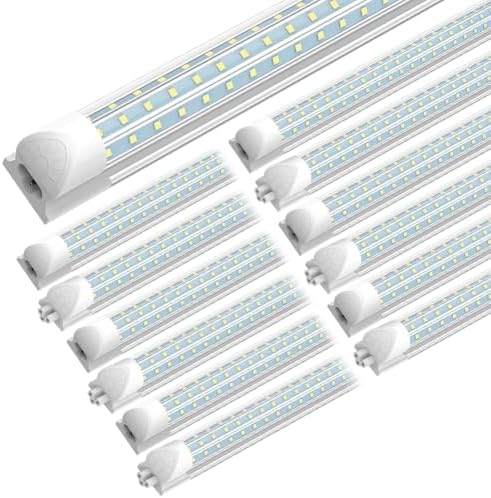 SHOPLED (12 Pack) LED Shop Light 4FT, 50W 7500LM 6000K Cool White, D-Shaped by SHOPLED