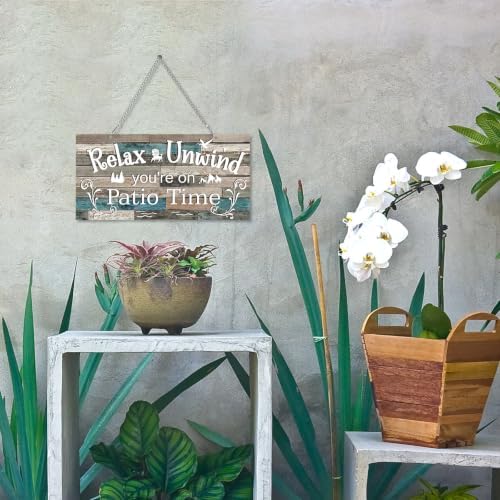 Hotop Metal Patio Sign Vintage Wall Decor for Outdoor, 10 x 5", Vivid - Image 5
