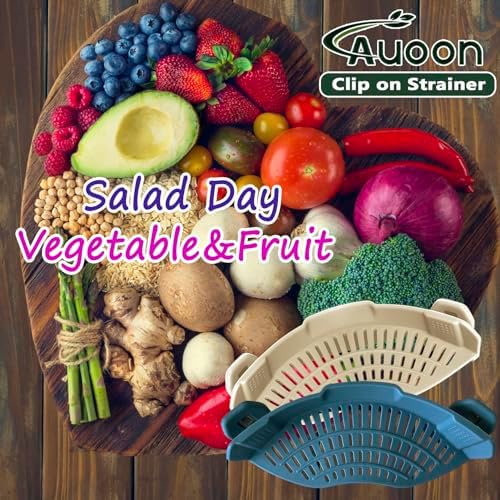 AUOON Pasta Strainer Clip on Silicone, Standard 8.86 x 3.55 in, MilkShake - Image 5