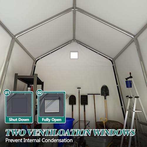 GARTOO 10' x 10' Outdoor Storage Shelter, Gray - Image 6