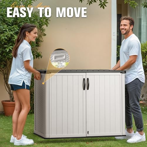 Greesum 26 CUFT Outdoor Storage Cabinet with 2 Lockable Doors, White - Image 4