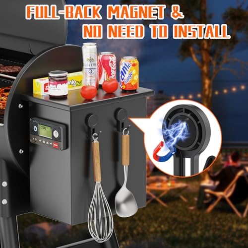 4 Pack Magnetic Grill Hooks, Strong Magnetic Hook for Grill, Rust Proof & Heavy Duty Outdoor Magnetic Hooks, Grills Magnetic Hooks for Barbecue Tool, Outdoor Hanging, Refrigerator, Grill, Kitchen - Image 3