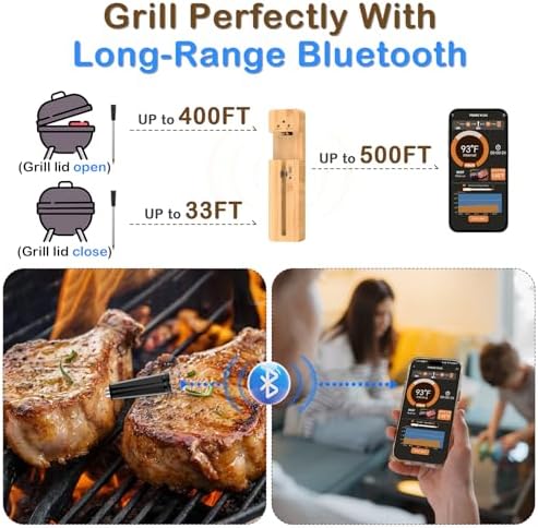 Real-Time Alerts Wireless Meat Thermometer - Long Range Bluetooth - Image 2