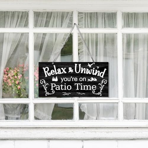 Hotop Metal Patio Sign Vintage Wall Decor for Outdoor, 10 x 5", Black - Image 5