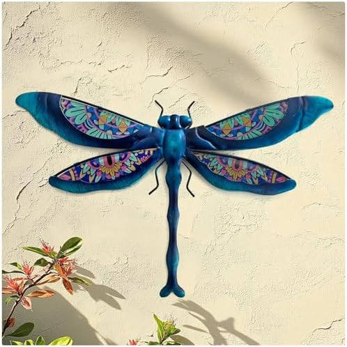 LIFFY Metal Dragonfly Wall Decor Handmade - Outdoor Metal Wall Art Decor for Patio Garden Fence Living Room, Bedroom, Dragonfly Gifts - Image 2